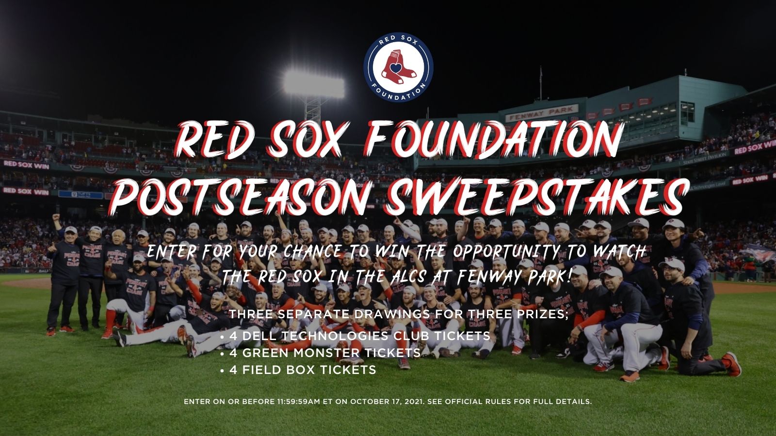 2021 Red Sox Foundation Postseason Sweepstakes ALCS Winning Numbers